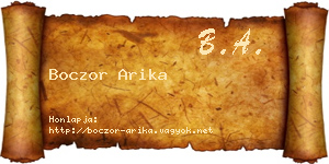 Boczor Arika névjegykártya